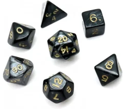 Tout Pour le Jeu Lot de 7 dés nacrés NOIR multi-faces