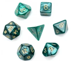 Tout Pour le Jeu Lot de 7 dés nacrés VERT multi-faces