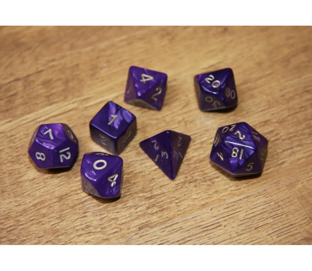 Tout Pour le Jeu Lot de 7 dés nacrés VIOLET multi-faces