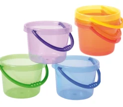 Tout Pour le Jeu Lot de 6 Seaux en plastique coloré transparent