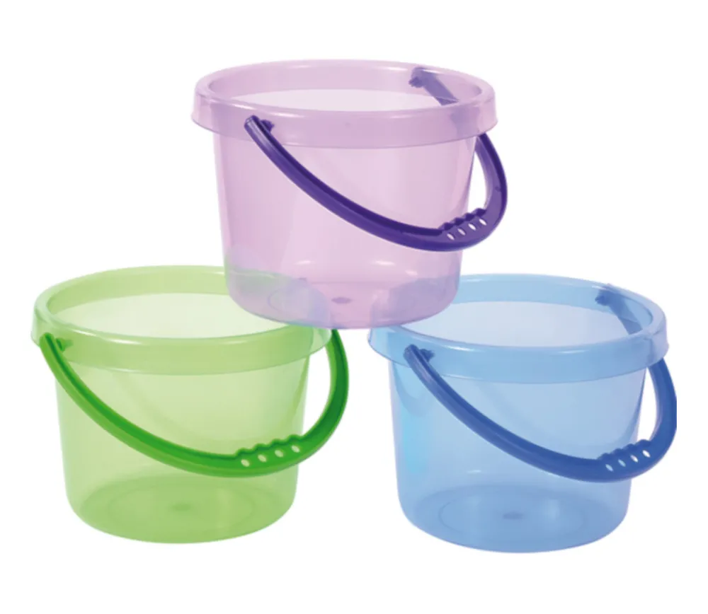 Tout Pour le Jeu Lot de 6 Seaux en plastique coloré transparent