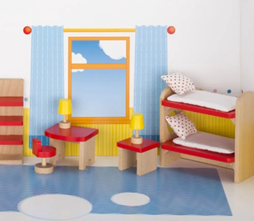 Tout Pour le Jeu Meubles en bois miniature poupée chambre enfants - 11 pièces