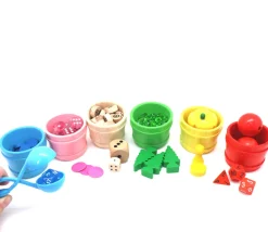 Tout Pour le Jeu Mini baquet coloré 4.5 x 5.9 cm - panier rond bois à l'unité