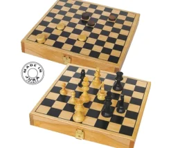 Tout Pour le Jeu Mini coffret Dames et échecs jeu recto-verso 21 x 21 cm français