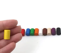 Tout Pour le Jeu Mini cylindre 10x15 mm en bois coloré pour jeu à l'unité