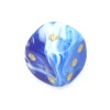 Tout Pour le Jeu Mini Dé marbré bleu 12 mm points dorés