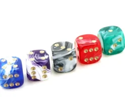 Tout Pour le Jeu Mini Dé marbré bleu 12 mm points dorés
