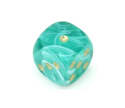 Tout Pour le Jeu Mini Dé marbré vert 12 mm points dorés