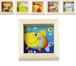 Tout Pour le Jeu Mini jeu patience en bois animal rigolo 6.5 cm (1 modèle au hasard)
