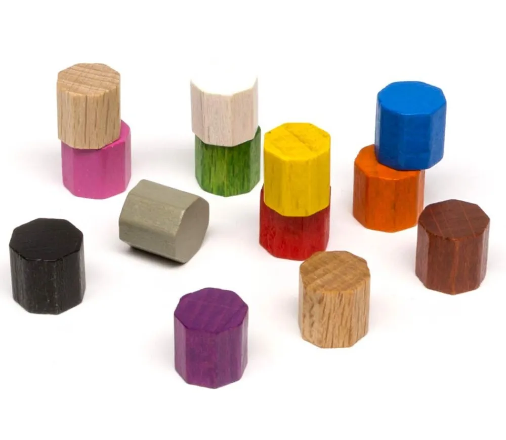 Tout Pour le Jeu Mini octogone 10x10 mm en bois coloré pour jeu à l'unité