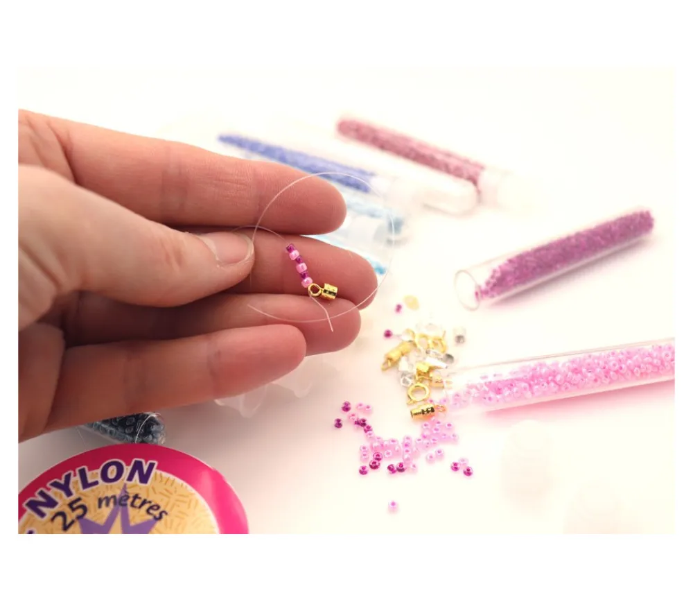 Tout Pour le Jeu Mini perles rocailles - 15 tubes de couleurs + apprêts