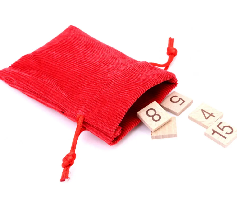 Tout Pour le Jeu Mini sac 7.5 x 10 cm - velours épais rouge avec cordon