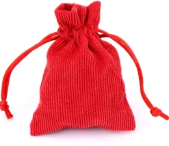 Tout Pour le Jeu Mini sac 7.5 x 10 cm - velours épais rouge avec cordon