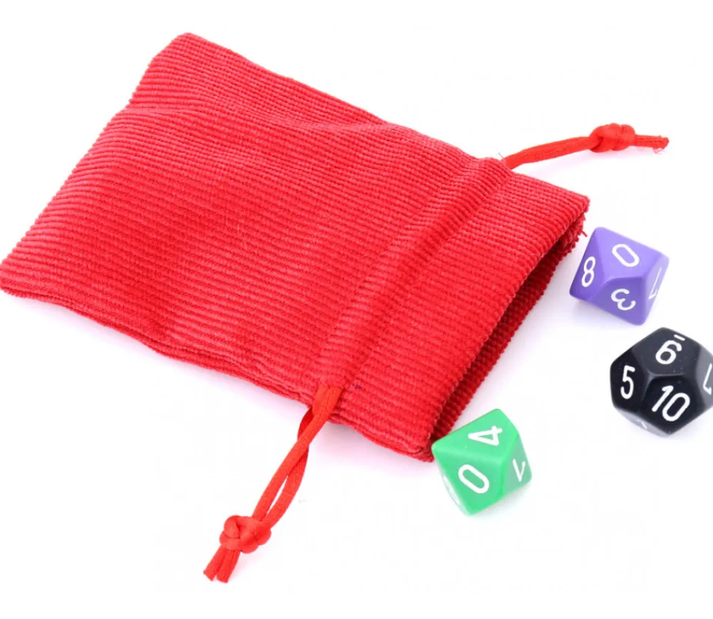 Tout Pour le Jeu Mini sac 7.5 x 10 cm - velours épais rouge avec cordon