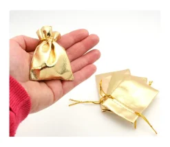 Tout Pour le Jeu Mini sac tissu doré 6 x 8 cm