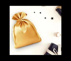 Tout Pour le Jeu Mini sac tissu doré 6 x 8 cm