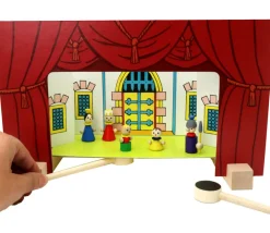 Enfant Tout Pour le Jeu Mini théâtre en bois thème château chevalier/princesse
