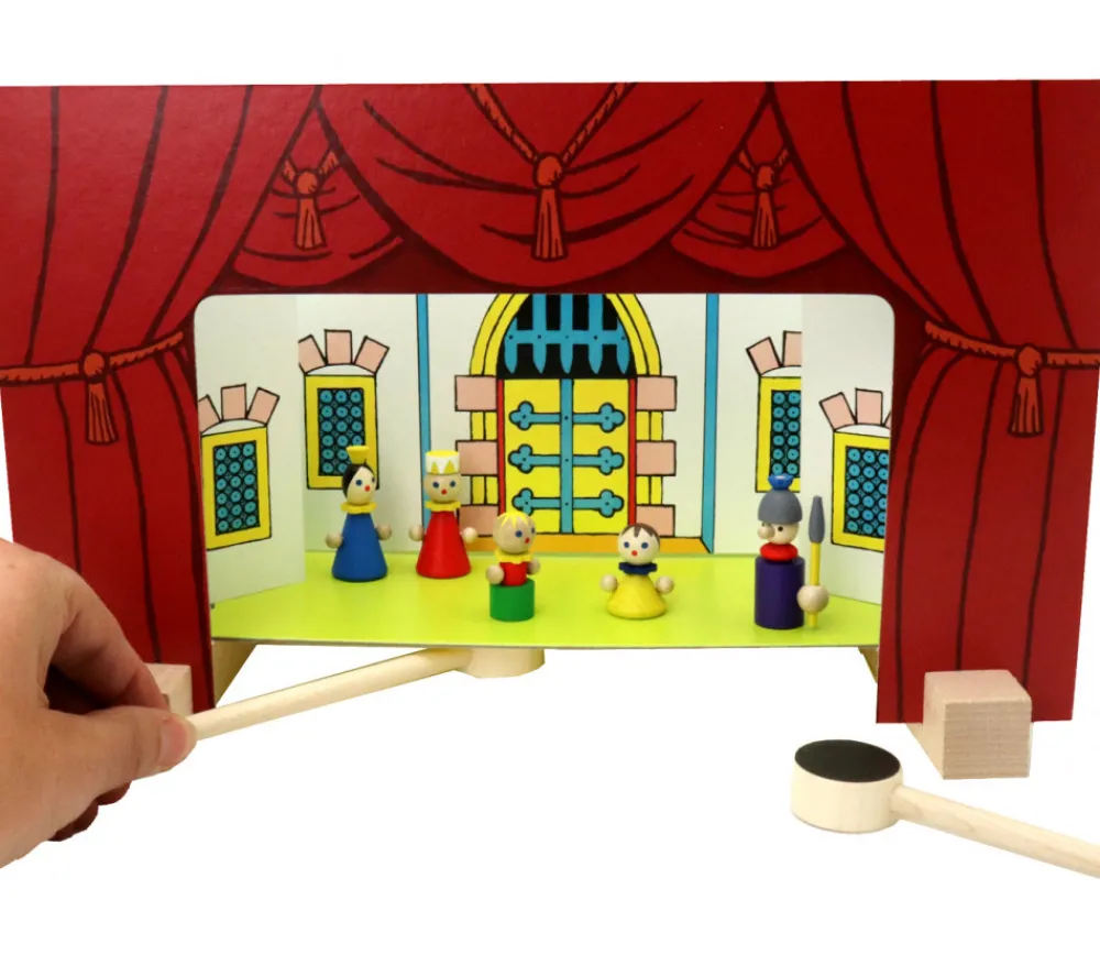 Enfant Tout Pour le Jeu Mini théâtre en bois thème château chevalier/princesse