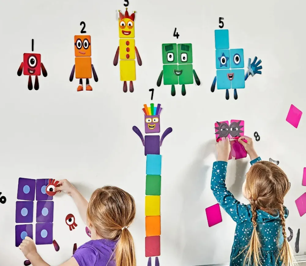 Tout Pour le Jeu Numberblocks repositionnables pour surfaces lisses : chiffres, personnages