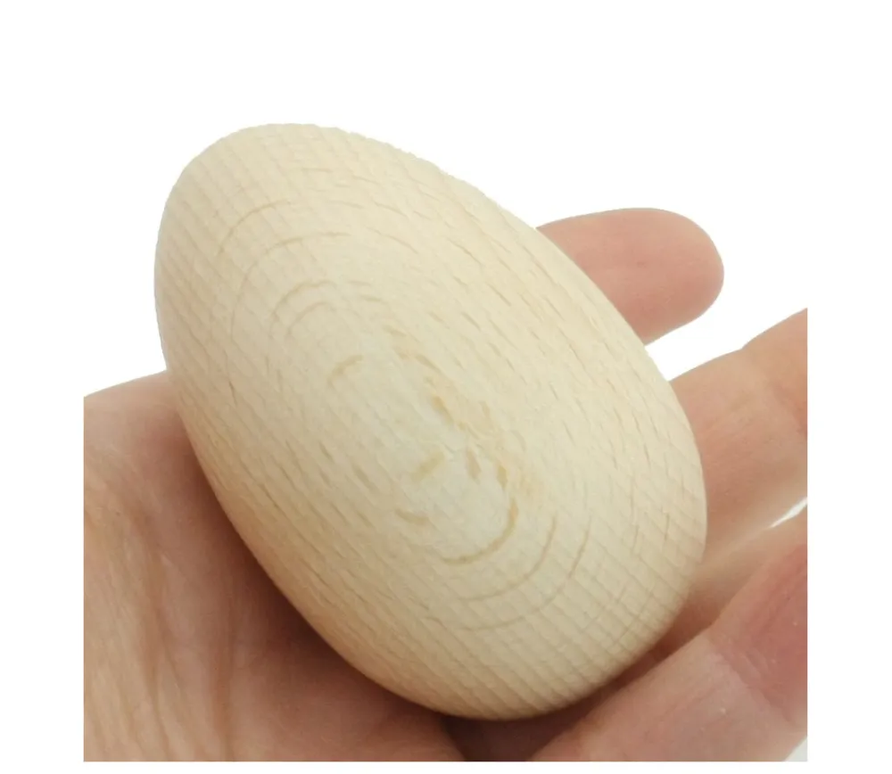 Tout Pour le Jeu Oeuf en bois naturel 6 cm de haut et 4 cm de diamètre