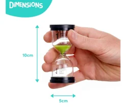 Tout Pour le Jeu Pack 4 sabliers 1, 3, 5,10 minutes - 10 cm de haut - 4 cm de diamètre super lisible