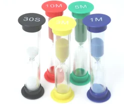 Tout Pour le Jeu Pack 5 sabliers pour jeux : 30 sec,1,3,5 et 10 minutes - 9 cm MM