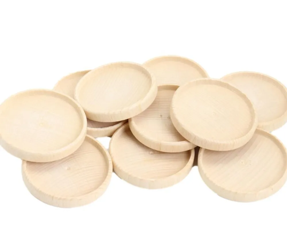 Tout Pour le Jeu Palet Rond en bois 6.5 cm avec rebords