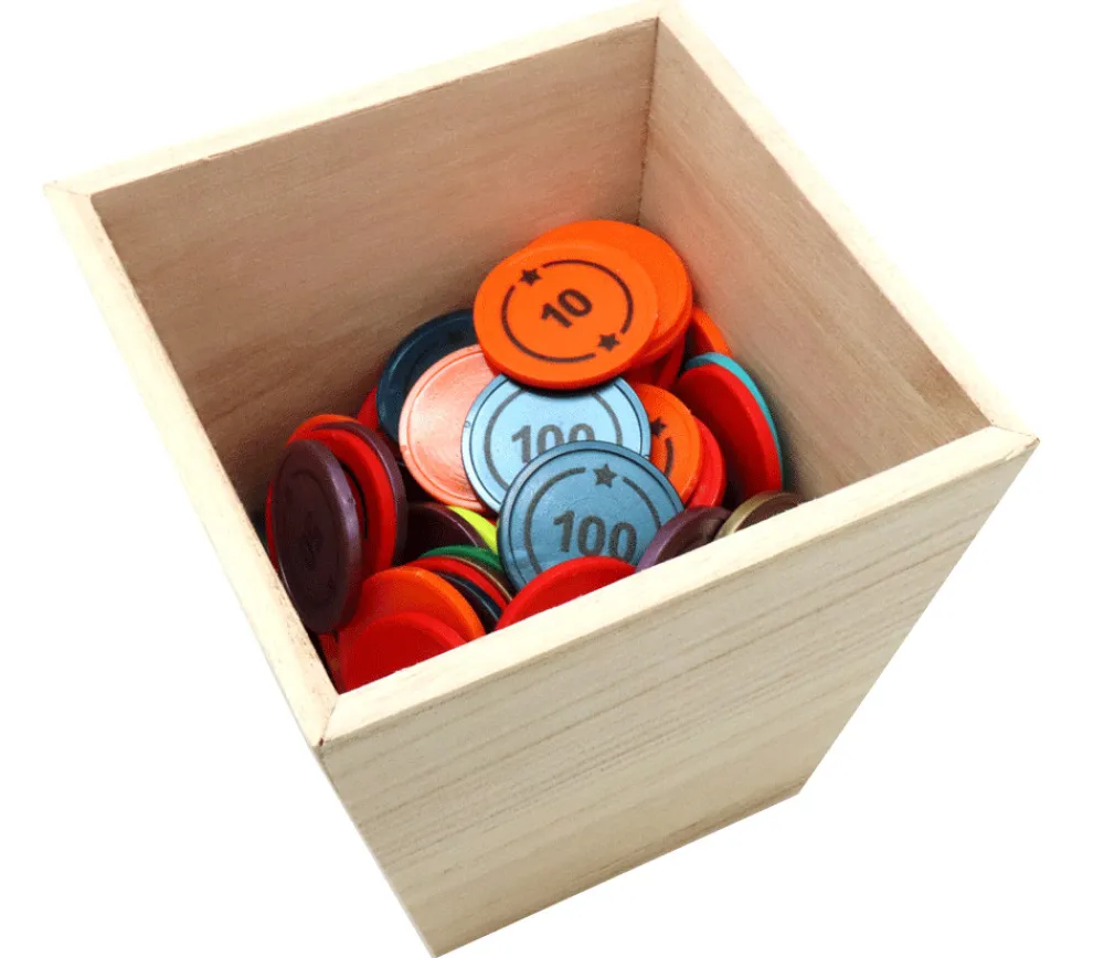 Tout Pour le Jeu Panier bac récipient en bois 11.5 x 10 x 10 cm