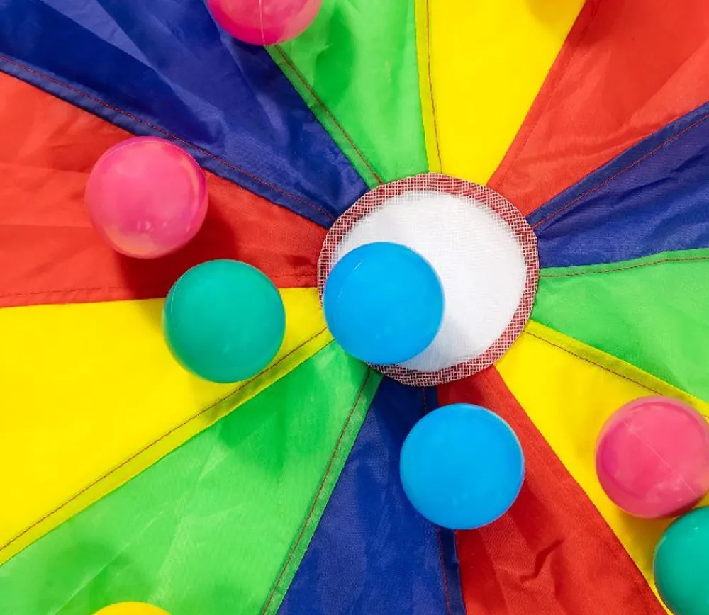 Tout Pour le Jeu Parachute Géant 3 m avec trou et 24 balles - 12 joueurs