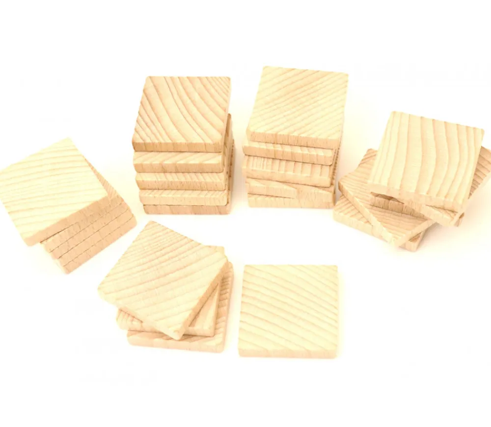 Tout Pour le Jeu Pavé carré bois 40 x 40 x 7 mm naturel à l'unité