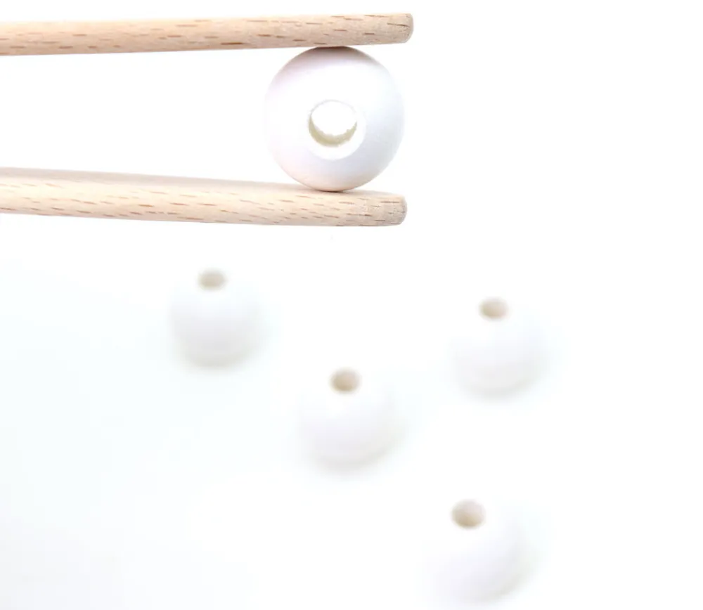 Tout Pour le Jeu Perle bois couleur blanche de 2 cm trou de 7 mm unité