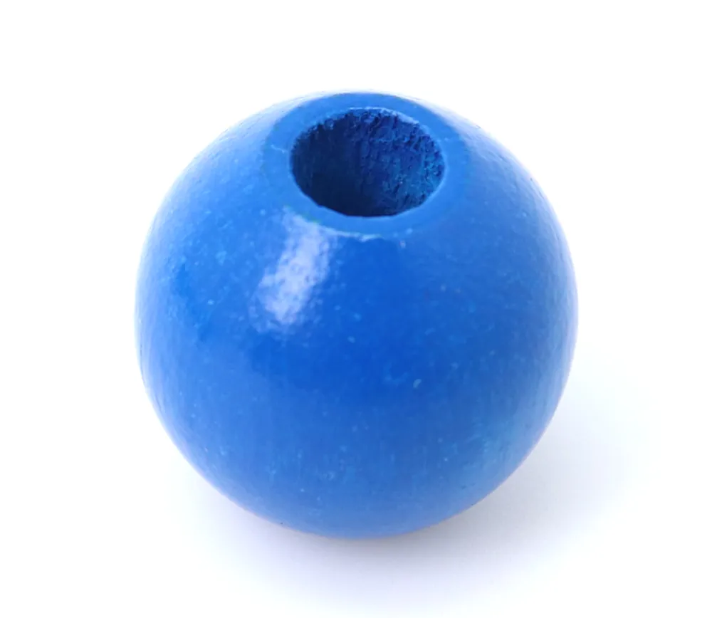 Tout Pour le Jeu Perle bois couleur bleue de 2 cm trou de 7 mm unité