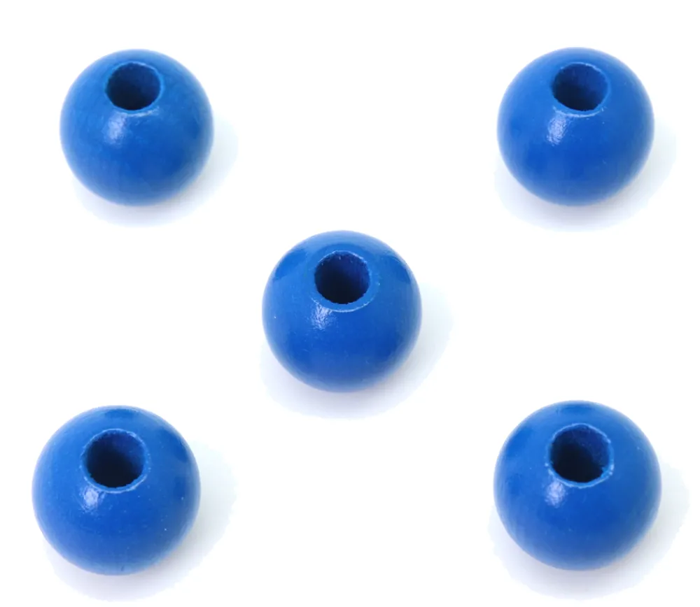 Tout Pour le Jeu Perle bois couleur bleue de 2 cm trou de 7 mm unité