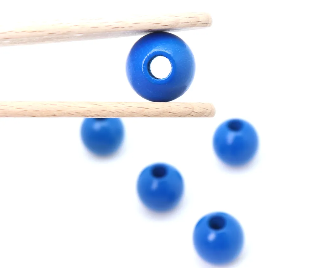 Tout Pour le Jeu Perle bois couleur bleue de 2 cm trou de 7 mm unité