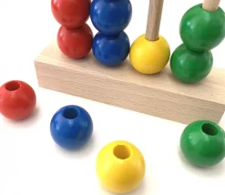 Tout Pour le Jeu Perle bois couleur rouge de 2 cm trou de 7 mm unité