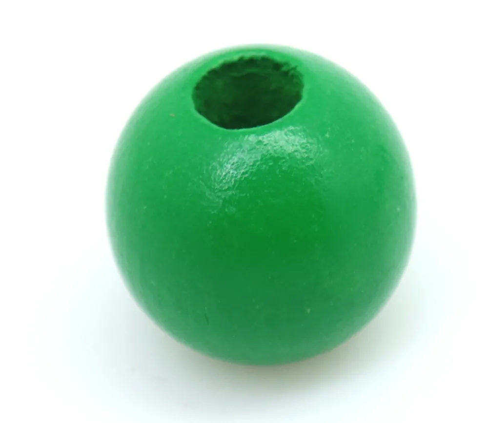 Tout Pour le Jeu Perle bois couleur verte de 2 cm trou de 7 mm unité