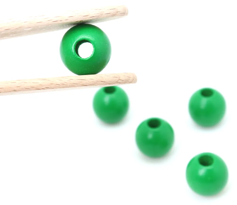 Tout Pour le Jeu Perle bois couleur verte de 2 cm trou de 7 mm unité