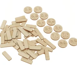 Tout Pour le Jeu Personnages en bois émotions - 40 pièces