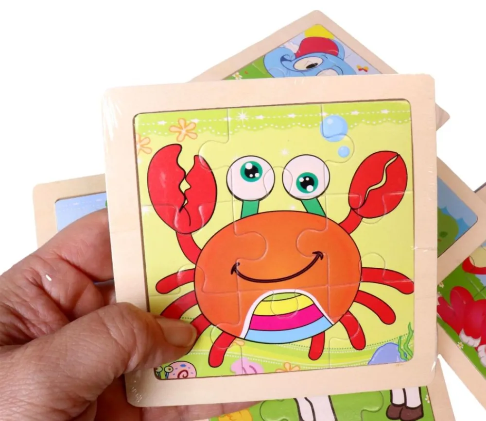 Tout Pour le Jeu Petit puzzle 9 pièces en bois crabe