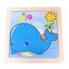 Tout Pour le Jeu Petit puzzle 9 pièces en bois baleine