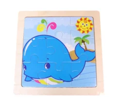 Tout Pour le Jeu Petit puzzle 9 pièces en bois baleine