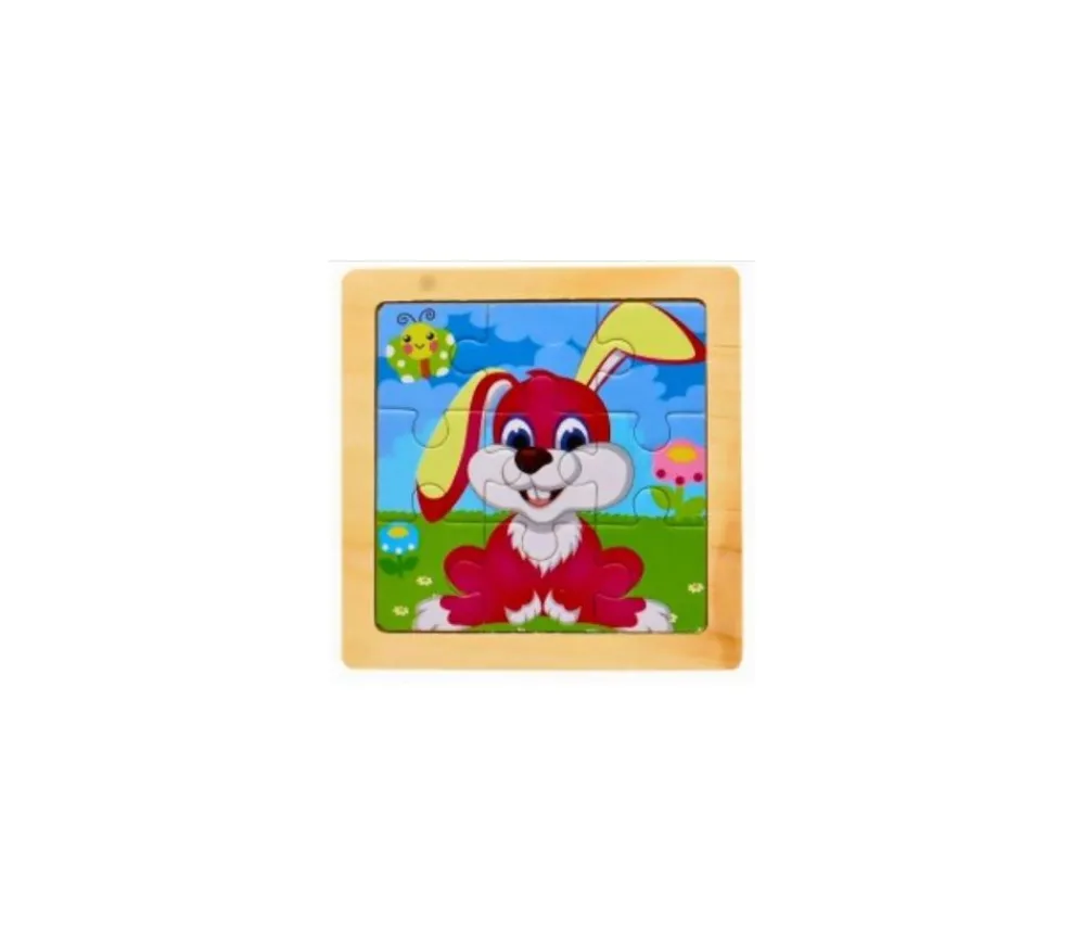 Tout Pour le Jeu Petit puzzle 9 pièces en bois lapin