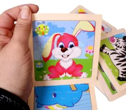 Tout Pour le Jeu Petit puzzle 9 pièces en bois lapin