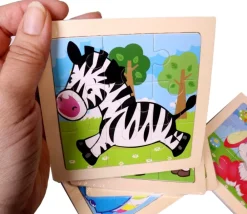 Tout Pour le Jeu Petit puzzle 9 pièces en bois zèbre