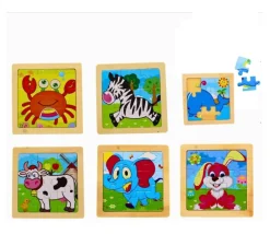 Tout Pour le Jeu Petit puzzle 9 pièces en bois vache