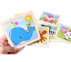 Tout Pour le Jeu Petit puzzle 9 pièces en bois éléphant