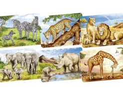 Tout Pour le Jeu Petit puzzle en bois Animal africain 24 pièces (1 modèle mis au hasard)