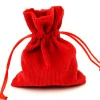 Tout Pour le Jeu Petit Sac 10 x 12.5 cm - velours épais rouge avec cordon