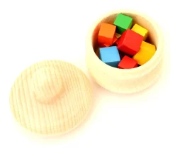 Tout Pour le Jeu Petite boite ronde bois avec couvercle : 45 mm de diamètre
