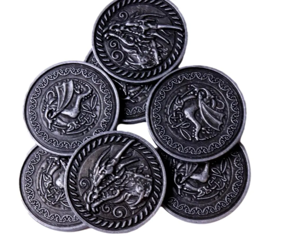 Tout Pour le Jeu Pièce métal argenté Forged dragon à l'unité